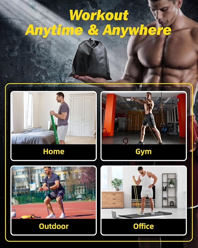 Zacro Resistance Bands, 6 Resistance Levels Pull Up Assistance Bands, Exercise Bands for Men&Women, Heavy Duty Resistance Band Set with Door Anchor, for Working Out, Muscle Training, Physical Therapy - Bloomnest