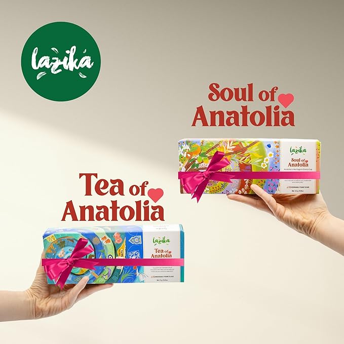 Lazika Tea Variety Pack with Lovely Presentation Box Pack of 2, Black, Green and Herbal Tea Sampler Gift Set, 10+10 Counts, Premium Collection with Pyramid Infuser Bag - Bloomnest