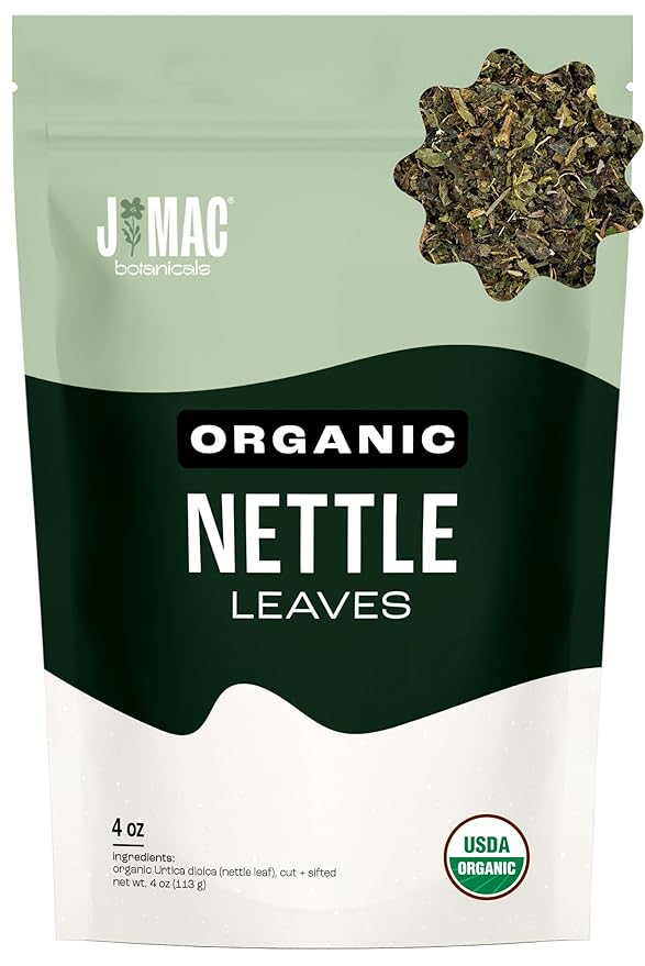 J MAC BOTANICALS Organic Nettle Leaf Herbal Tea 4 oz, 50+ Cups, Certified USDA Organic, Dried stinging nettle tea, Urtica dioica - Bloomnest
