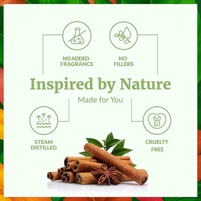 SVA Cinnamon Leaf Essential Oil – 4 Fl Oz – 100% Natural Cinnamon Oil - for Diffuser, Hair Care, Face, Skin Care, Aromatherapy, Scalp and Body Massage, Soap and Candle Making – with Dropper - Bloomnest