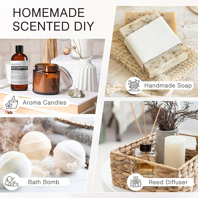 Vanilla Essential Oil, 100% Natural and Pure Vanilla Oil for Skin Care, 100ML Premium Grade Essential Oils Aromatherapy Scented Oils for Diffuser, Humidifier, Home, Candle Soap Making - Bloomnest