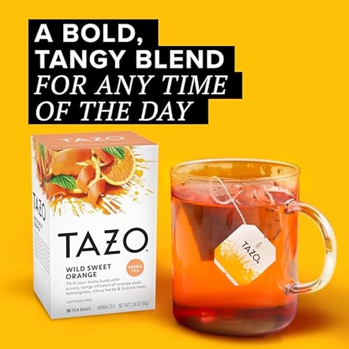 TAZO Wild Sweet Orange Tea Bags, Unsweetened Herbal Tea, Caffeine Free, 20 Total Bags - Bloomnest