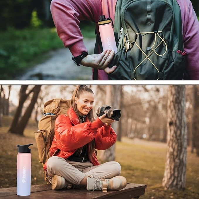 Lexlion Tea Infuser Water Bottle 22 Oz – Triple Wall Insulated Stainless Steel, Loose Leaf & Fruit Strainer, 3 Leakproof Lids, BPA-Free Silicone Sleeve, Reusable Thermal Mug - Bloomnest