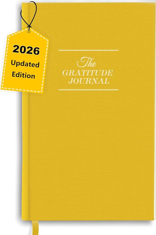 The Original Gratitude Journal with Inspiring Prompts & Quotes for Mindfulness, Reflection & Personal Growth - Daily Wellness Journal for Men & Women - Luxurious Linen Yellow Cover Bloomnest
