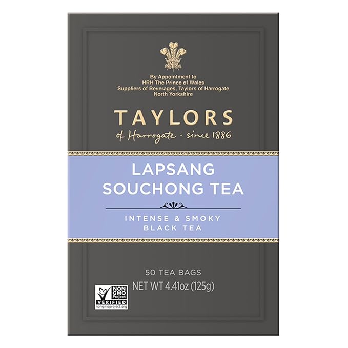 Taylors of Harrogate Lapsang Souchong, Black Tea, Pillow Tea Bags, 50 Count (Pack of 6), Smoky, Rich and Strong, Caffeinated, Enjoy Hot or Iced, 300 Teabags Total - Bloomnest