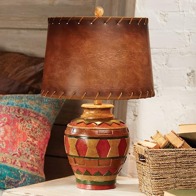BLACK FOREST DECOR Great Plains Pottery Table Lamp - Southwestern Accent Lighting - Bloomnest