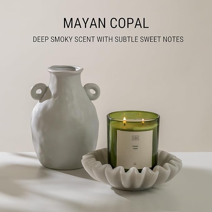 Craft & Kin 12oz Mayan Copal Christmas Scented Candles for Home | Premium Green Scented Candles for Men | Made with Natural Soy | Winter Candles Gifts for Men and Women | Nature Collection - Bloomnest