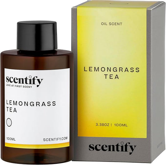 Scentify Lemongrass Aroma Oil Refill Scent for Oil Diffusers - Lemongrass, Clove, Musk Scents - Luxurious Relaxing Aromatherapy Diffuser Fragrance 100ml, 3.38 oz Scentify
