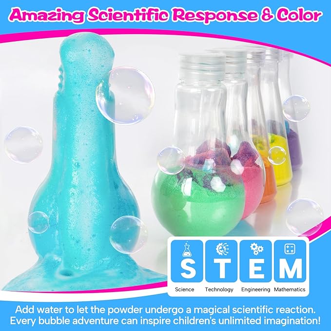 Bath Bomb Potion for Toddlers & Kids, 6-Pack Non-Toxic - Colorful Fizzy Fun - Interactive Bubble Bath Toy, Fun Science Bath Toys with a Colorful Foams & Bubbles Eruption - Bloomnest