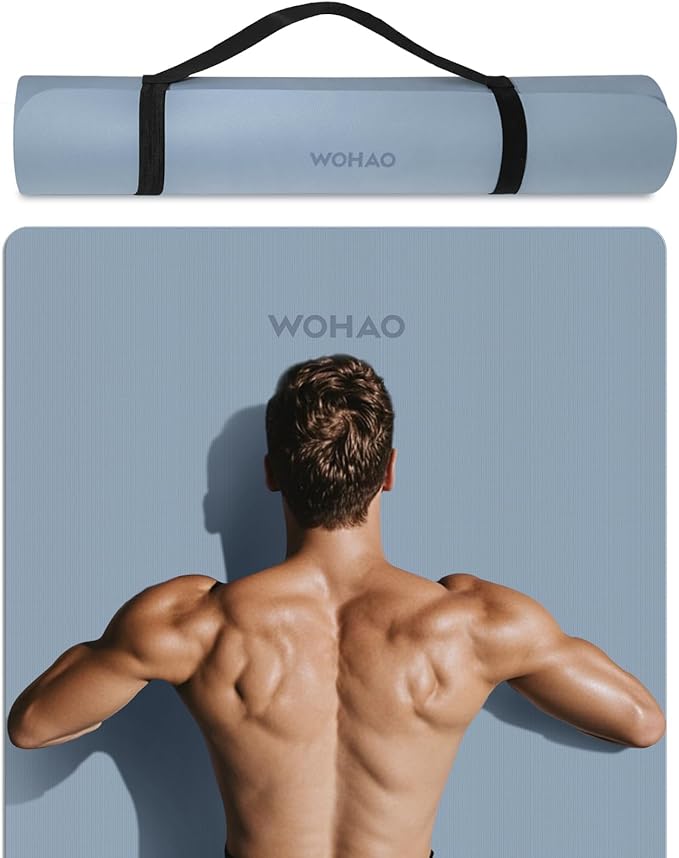 Extra Wide & Thick 8mm Yoga Mat, 72"x31.5" Large Non Slip Exercise Mat, Premium POE Material for Superior Cushioning & Stability, with Strap for Home Gym, Pilates