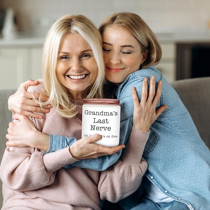 Homsolver Gifts for Grandma from Granddaughter Grandson, Christmas, Birthday, Mother and Grandparents Day, Lavender Scented Candles, Grandma’s Last Nerve - Bloomnest