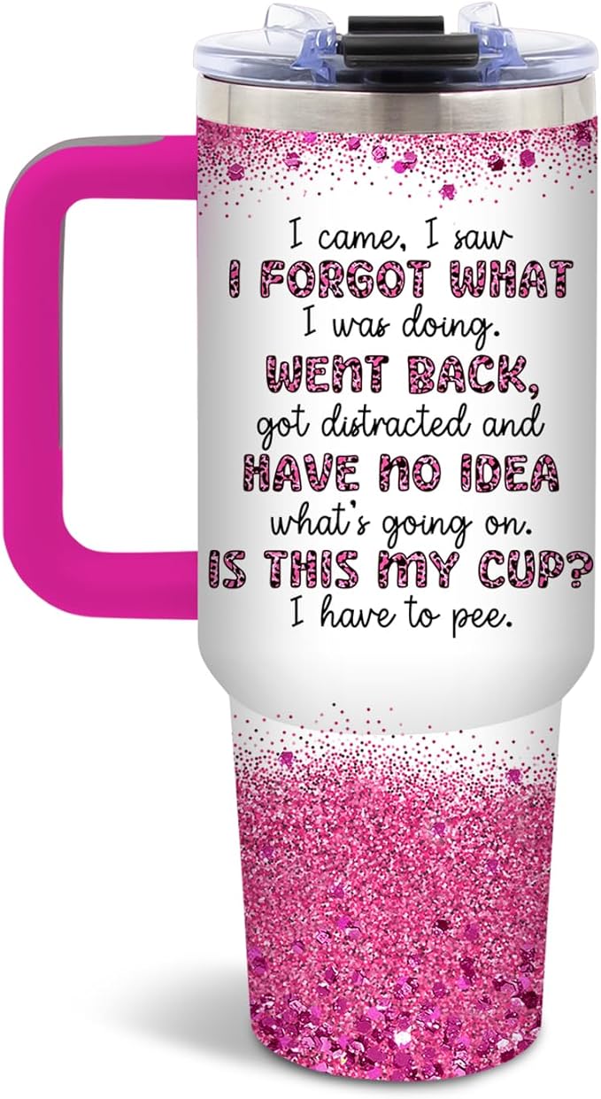 DUUV Birthday Gifts for Women, I Came I Saw I Forgot Tumbler 40 Oz, Gag Gifts for Grandma Grandpa Mom Dad Elderly Senior Citizen Old People, Gift for Retirement Birthday Christmas, 1PCS - Bloomnest