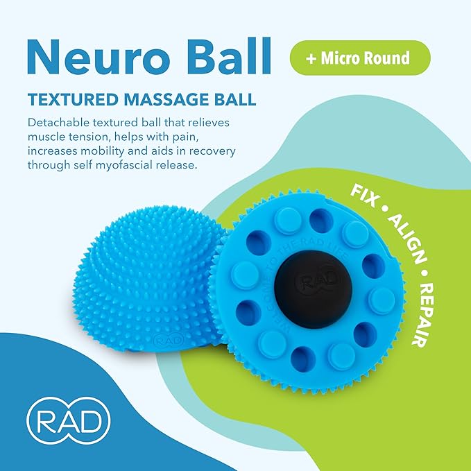 RAD The Original Neuro Ball – Foot Roller & Textured Massage Ball for Myofascial Release, Plantar Fasciitis, Hands & Face – Spiky Therapy Tool for Muscle Relief