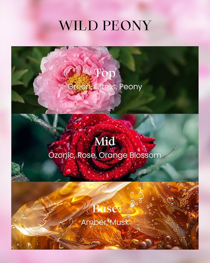 M&SENSE Floral Scented Soy Candles, Wild Peony Subtle Scented Vegan Soy Candle, 8.1oz 42-Hour Long Last Burning Time, No Toxin Bathtub Thanksgiving Christmas Date Night Romance Home Fragrance for Her - Bloomnest