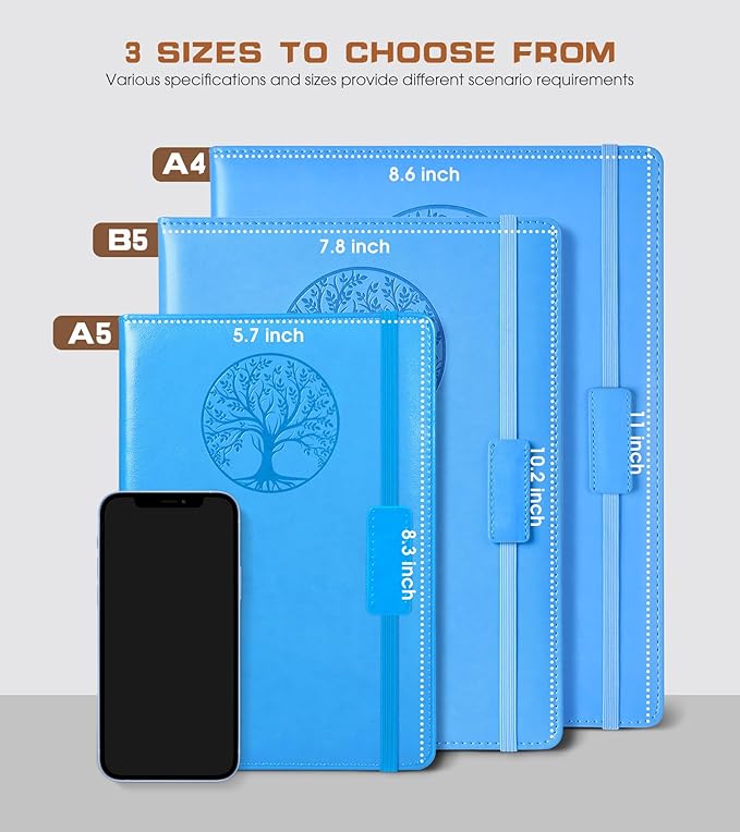 Lined Journal Notebook for Women Men,256 Pages B5 Large Hardcover Leather Journals for Writing,Travel,Business,Work & School,College Ruled Notebooks for Note Taking,Diary Notepad 7.8"×10.2" - Bloomnest