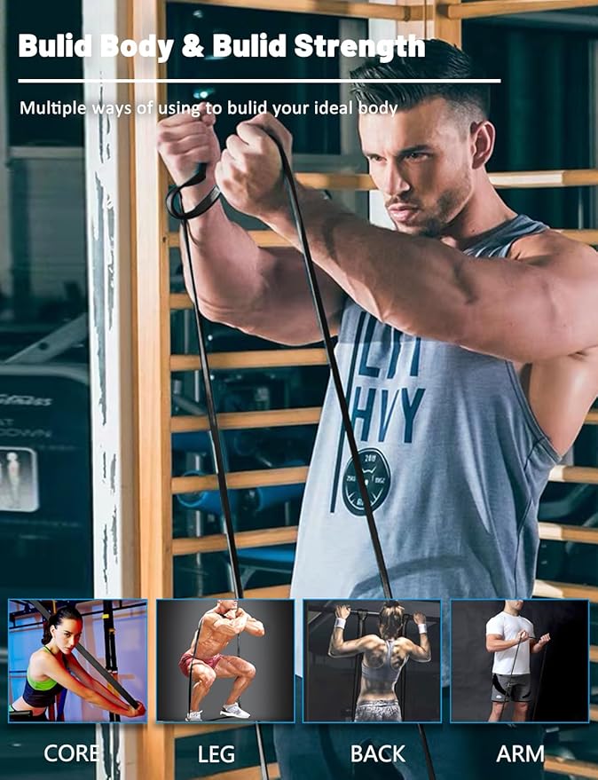 Resistance Bands, Pull Up Assist Bands - Workout Bands, Eexercise Bands, Long Resistance Bands Set for Working Out, Fitness, Training, Physical Therapy for Men Women