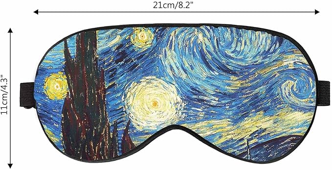 Starry Night Sleep Eye Mask Creative Van Gogh Classic Vivid Star Cloud Universe Men Women Sleep Mask with Adjustable Strap Eye Cover Eye Shade for Travel, Nap,Meditation - Bloomnest