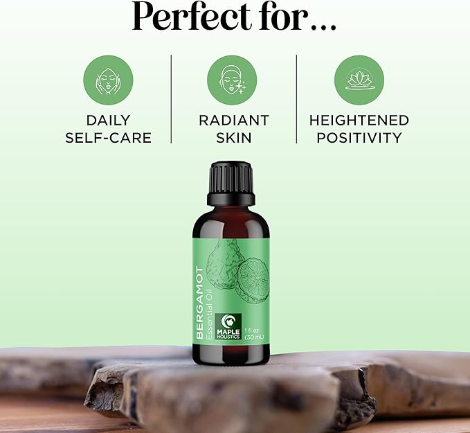 Bergamot Essential Oil for Diffuser Aromatherapy - 100% Pure Citrus Bergamot Oil for Hair Skin and Nails Plus Undiluted Relaxing Aromatherapy Essential Oil for Diffusers Baths and Topical Uses 1oz - Bloomnest