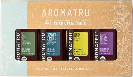 Purify Essential Oil Kit – Tea Tree, Eucalyptus Globulus, Lemon, and Black Spruce – Organic & Wildcrafted – ISO Certified – No Synthetic Fillers – Ethically Sourced - Bloomnest