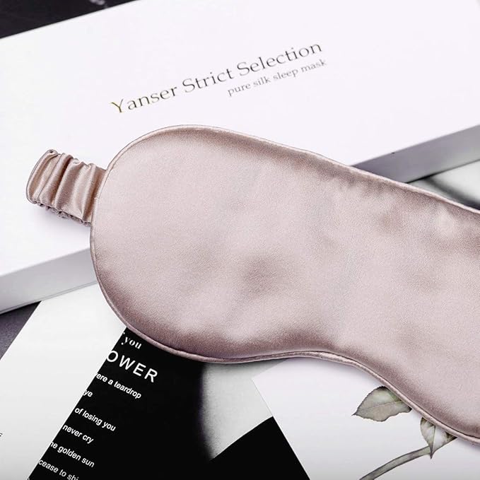 Silk Sleep Mask Light Blocking Luxury 100% Mulberry 19mm Silk Eye Mask Eye Cover Blindfold Ultra Soft Light & Comfy Anti Aging Skin Care with Travel Bag Gift Package - Bloomnest