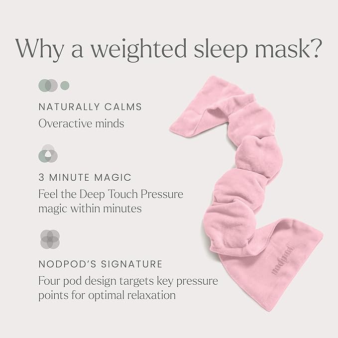 Nodpod Weighted Blanket & Sleep Mask Bundle – Ultra-Soft Body Blanket with Glass Beads + Light-Blocking Eye Mask – Relaxation, Comfort, Travel & Better Sleep - Blush Pink - Bloomnest