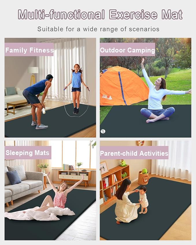 Large Yoga Mat 78"x 51" 20mm/15mm Thick Workout Mats for Home Gym, Extra Wide Workout for Women Men Gym Flooring Exercises - Bloomnest