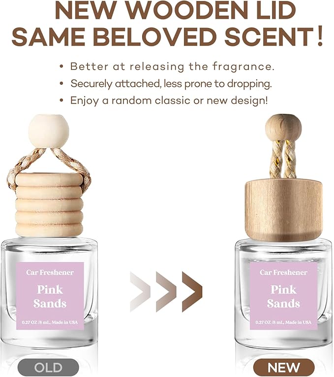 C Classy Car Air Freshener Hanging 2 Pack, Pink Sands Essential Oil Diffuser for Cars, Long-Lasting Fragrance, Cute Car Accessories, C ar Air Fresheners for Women & Men Gift, Made in USA - Bloomnest