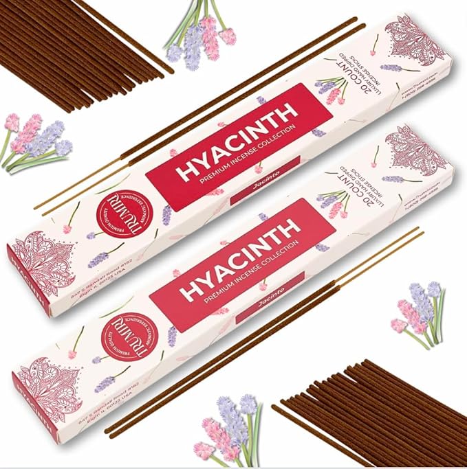 Hyacinth Incense Sticks - Total 120 Insence-Sticks - 6 Packs of 20 Insense - Inciensos - Inscents - Natural Non Toxic Ingredients - Incents - Incence - Inscense - Insents TRUMIRI