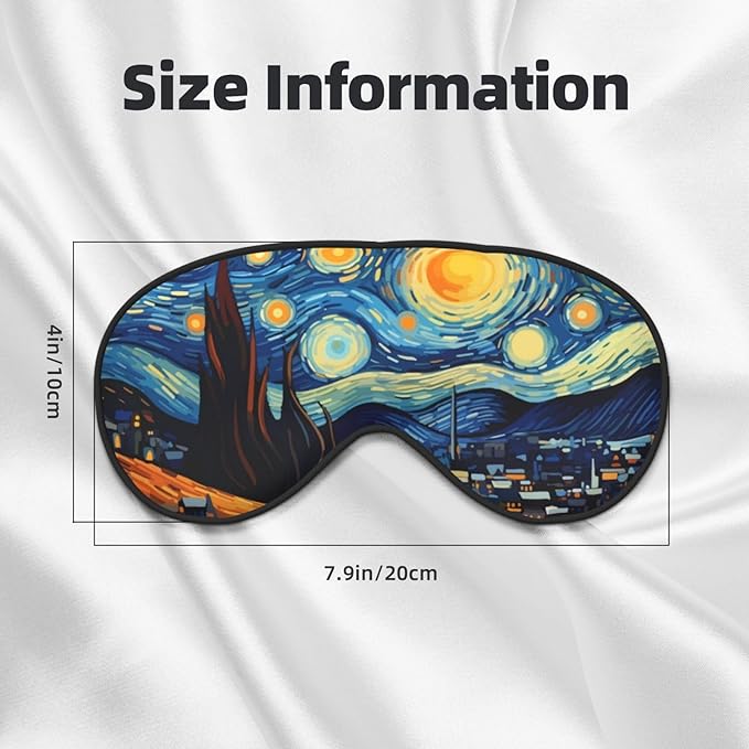 Sleep Eye Mask The Starry Night Village Sleep Mask for Women Men Comfortable Eye Mask with Adjustable Strap Soft Eye Cover Blindfold for Travel Yoga Nap Shift Work - Bloomnest