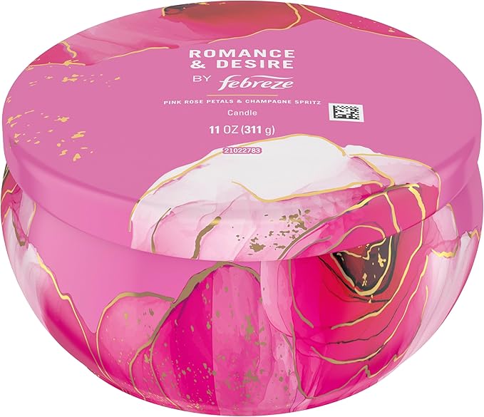 Febreze Scented Candle, Romance & Desire Scent, 11 oz 4 Wick Candle, Single Pack - Bloomnest
