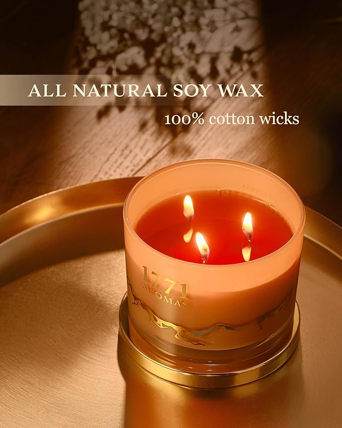 Coconut Scented Candles - 100% Natural Soy Wax - Large 3 Wick Jar Candle - Up to 50 Hours Burning Time - Candles for Home - Gift-Ready Candle for Men & Women - Aromatherapy Candles - Bloomnest