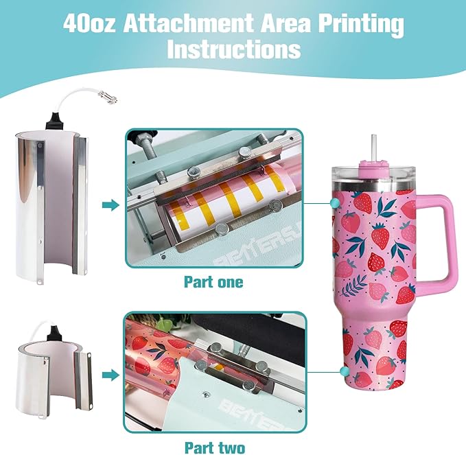 BetterSub 3in1 40 OZ Tumbler Mug Heat Press Machine 30 OZ 20 OZ 16 OZ Sublimation Straight Skinny Tumbler Mug,11 OZ 15 OZ 16 OZ Sublimation Mug Heat Transfer Teal - Bloomnest