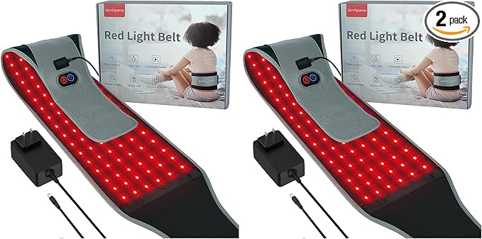 Comfytemp Red Light Therapy Belt with 126 LEDs, FSA Eligible HSA Red Light Therapy for Body, 660nm & 850nm, 22W Light Wrap with Timer for Back Waist Belly Joint Muscle(Corded) (Pack of 2) Comfytemp