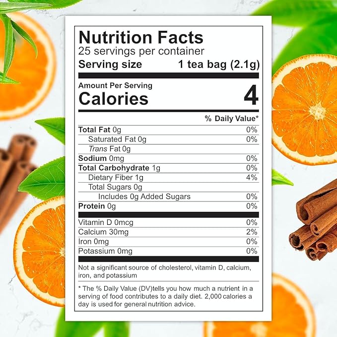 Total Tea SIimming Detox Tea Caffeine Free - 25 Day Detox - Herbal Tea with Chamomile, Hibiscus Tea & Ginger Root for Colon Cleanse – Natural Citrus & Cinnamon Fruit Tea for Digestive Health - Bloomnest