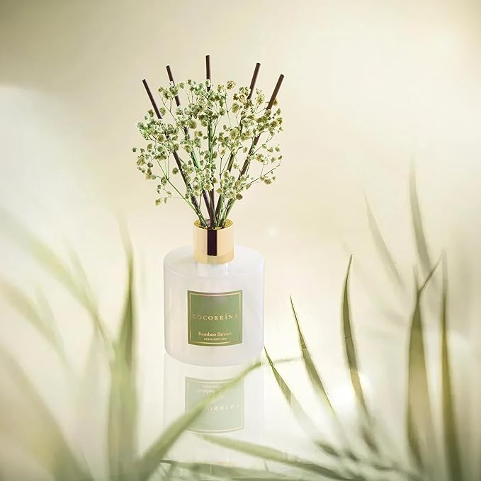 Cocorrína Reed Diffuser - Bamboo Stream Scented Diffuser with 8 Sticks Home Fragrance Reed Diffuser for Bathroom Shelf Decor - Bloomnest