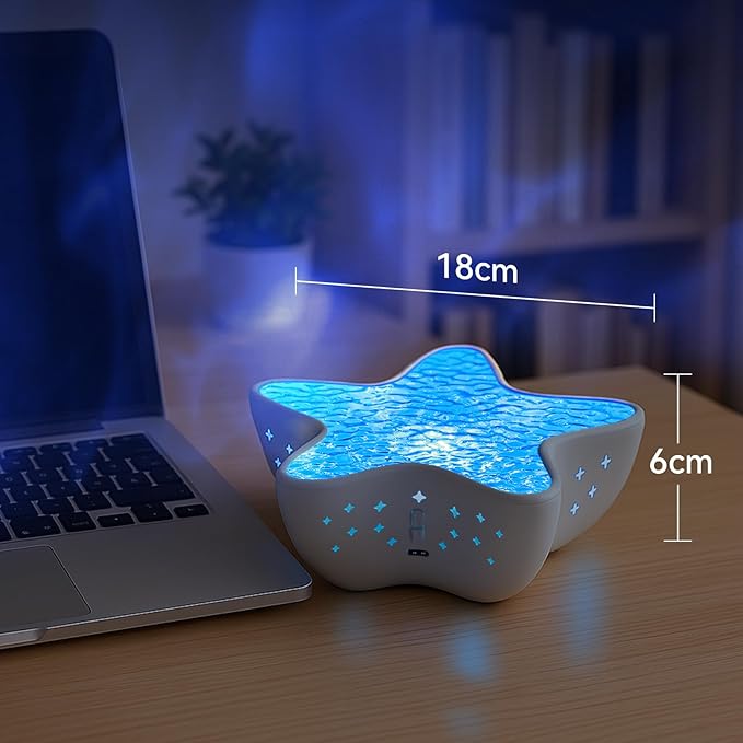 Galaxy Star Projector Light - 8-Color 3D Ocean Wave Water Ripple Night Lamp, Kids Bedroom & Living Room Decor, Romantic Gift - Bloomnest