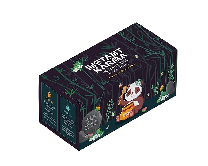 Instant Karma Tea – Jasmine Honey Instant Tea | All-Natural, Lightly Caffeinated, No Added Sugar | Soothing & Aromatic Herbal Tea – 20 Sachets (Jasmine Honey) - Bloomnest