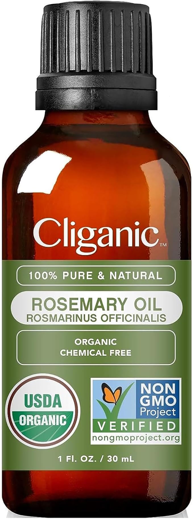 Cliganic Organic Rosemary Essential Oil, 1oz - 100% Pure Natural Undiluted, for Aromatherapy | Non-GMO Verified (Packaging May Vary) Cliganic