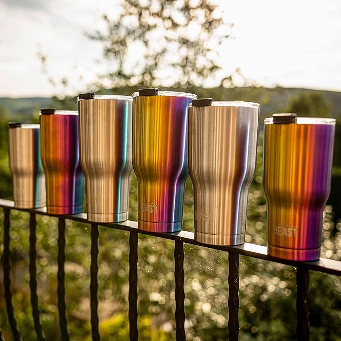 Beast 20 oz Tumbler Stainless Steel Vacuum Insulated Coffee Ice Cup Double Wall Travel Flask (Rainbow) - Bloomnest