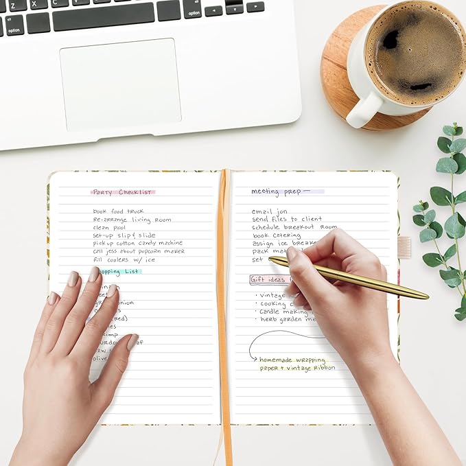 &And Per Se Lined Journal Notebook, 160 Pages, A5 5.7 x 8 inches College Ruled Thick Paper Notebook Journals for Writing, Hardcover Notebooks for Women Men Office School (Wild Flowers)