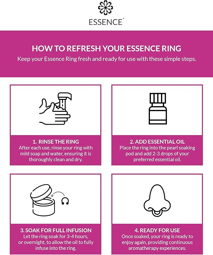 Essence Wearable Aromatherapy Nasal Diffuser – Nausea Relief Essential Oil Nose Ring Refresh Kit – Personal Scent Clip for Travel, Work & Everyday Use – Made in USA - Bloomnest