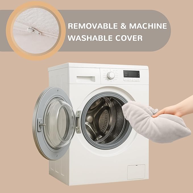 Codi Floor Cushions for Adults, Large Meditation Pillows with Thick Foam and Soft Tufted Covers, Washable Square Seating for Couch and Yoga Sitting, 22×22×5 Inch Ivory