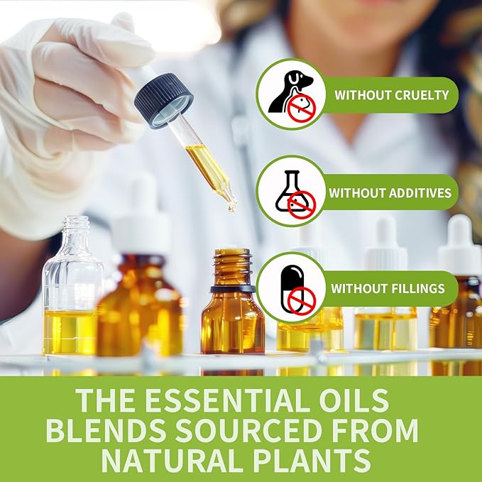 Essential Oil Blends, Essential Oils Set for Diffusers for Home, Well-Being Kit- Spearmint Tea, Calming, Dreams, Relaxing, Mood, Fresh Air Aromatherapy Oils for Humidifiers, Skin, 6x10ml - Bloomnest