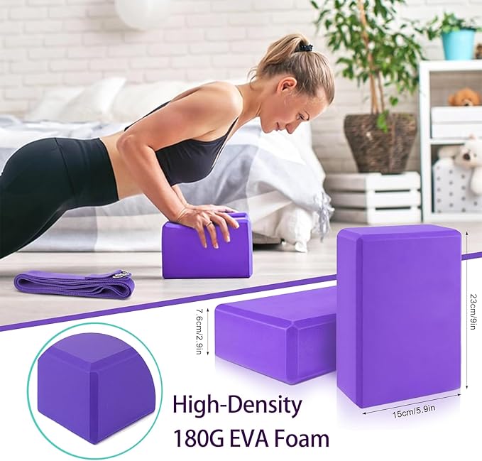 Foldable Yoga Mat Set for Women Including Thin Non Slip Yoga Mat with Bag,Yoga Blocks 2 Pack with Strap, Knee Pads,Pilates Ball,Pilates & Yoga Kit for Beginners For Home Workouts, Outdoor, Travel - Bloomnest