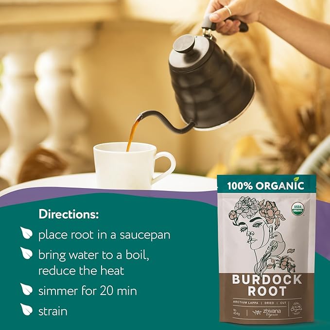 Premium Burdock Root Organic (16 oz.) - Greater Burdock Root Tea Loose - Raíz De Bardana Organica 우엉차 - Bloomnest