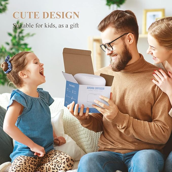 Aromatherapy Essential Oil Diffuser for Room: Air Humidifier Aroma Scent Cool Mist Diffuser Colorful Lights Wood Cute Small Large Waterless Auto Off Ultrasonic Diffusers for Home Bedroom (300ml) - Bloomnest