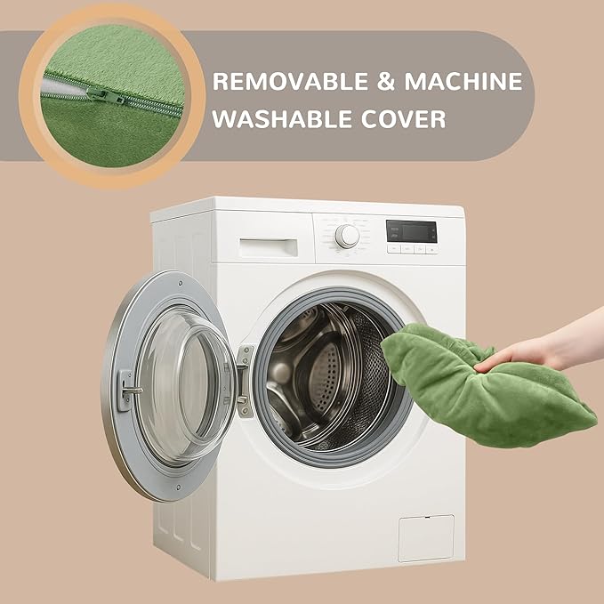 Codi Thick Replacement Couch Cushions, Upholstery Foam with Washable Covers for Sofa Cushion Chair Meditation - 24 × 24 × 5 Inch, High Density Foam, Green