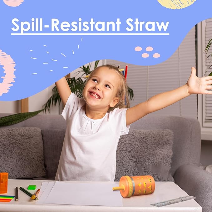Sursip 10 oz Stainless Steel Kids Cups with Silicone Sleeves & Straws | Spill-Proof Sippy Cup for Drinks & Snacks, Smoothie Cups for Toddlers, BPA-Free, Dishwasher Safe - Bloomnest