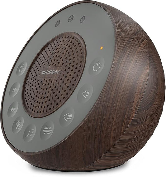 Housbay White Noise Machine with 31 High Fidelity Soothing Sounds, 5W High Power Loud Enough Speaker, Easy Volume Control, Sleep Timer, Sound Machine for Baby, Kids, Adults, Light Sleeper -Wood Grain - Bloomnest