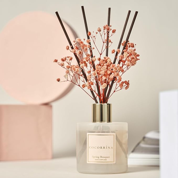 Cocorrína Reed Diffuser Sets- Spring Bouquet Scented Diffuser with Sticks Home Fragrance Reed Diffuser for Bathroom Shelf Decor - Bloomnest